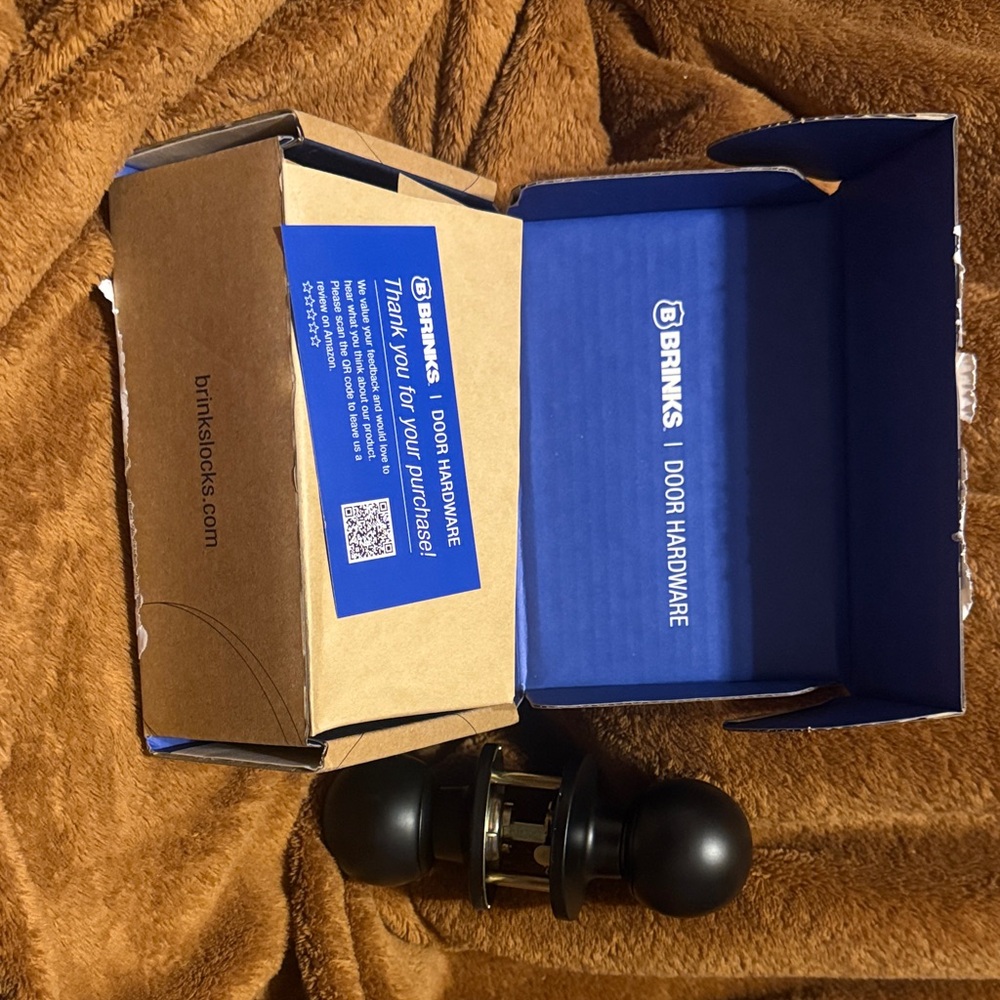 Brinks Matte Black Doorknob Hardware New